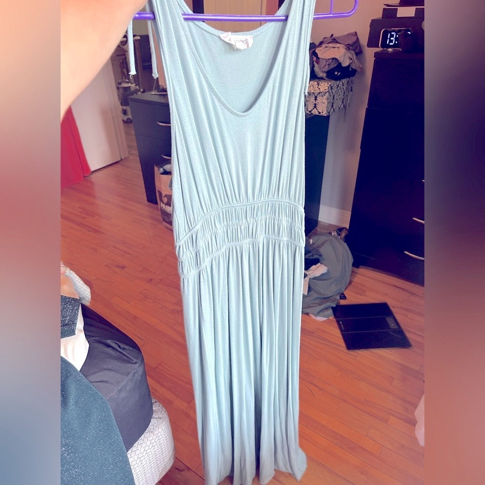 Pink Rose Teal Maxi Dress